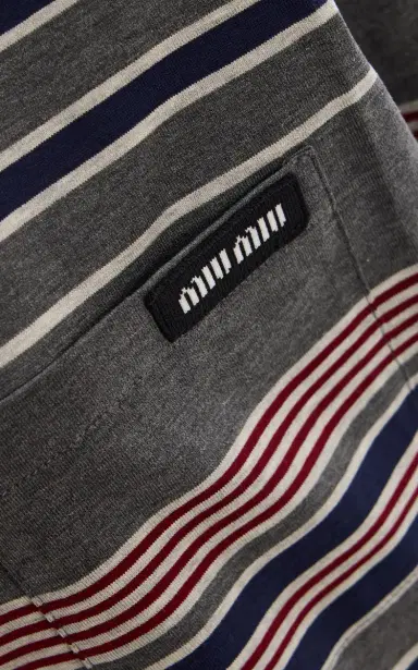 Miu Miu Striped Cotton Jersey T-Shirt | Thumbnail 5 Miu Miu Striped Cotton Jersey T-Shirt | Thumbnail 5