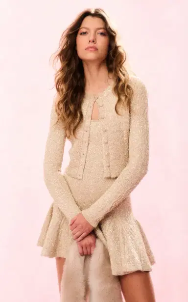 LoveShackFancy Sarajane Sequined Mini Dress | Thumbnail 2
