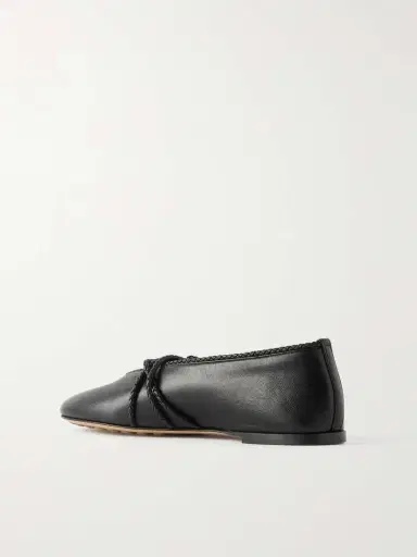 Bottega Veneta Rosa Intrecciato-trimmed Leather Ballet Flats | Thumbnail 3 Bottega Veneta Rosa Intrecciato-trimmed Leather Ballet Flats | Thumbnail 3
