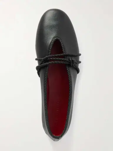 Bottega Veneta Rosa Intrecciato-trimmed Leather Ballet Flats | Thumbnail 5 Bottega Veneta Rosa Intrecciato-trimmed Leather Ballet Flats | Thumbnail 5