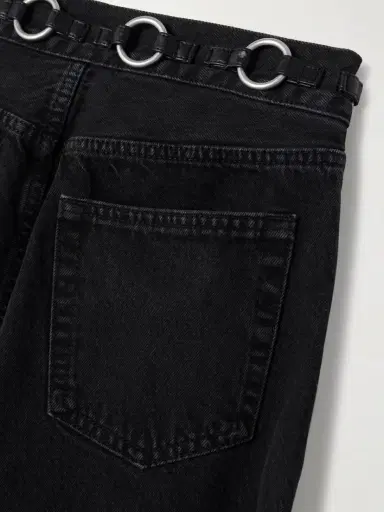Frame The O-ring Stroll Embellished Leather-trimmed High-rise Wide-leg Jeans | Thumbnail 6 Frame The O-ring Stroll Embellished Leather-trimmed High-rise Wide-leg Jeans | Thumbnail 6