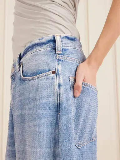 Acne Studios 2023 Crystal-embellished Low-rise Wide-leg Jeans | Thumbnail 5