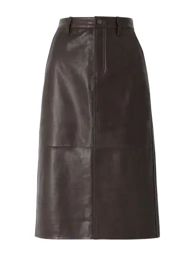 Frame Paneled Leather Midi Skirt | Thumbnail 1 Frame Paneled Leather Midi Skirt | Thumbnail 1
