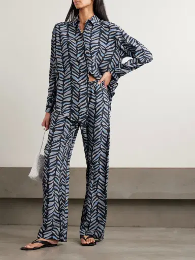 Matteau Printed Silk Crepe De Chine Straight-leg Pants | Thumbnail 2 Matteau Printed Silk Crepe De Chine Straight-leg Pants | Thumbnail 2