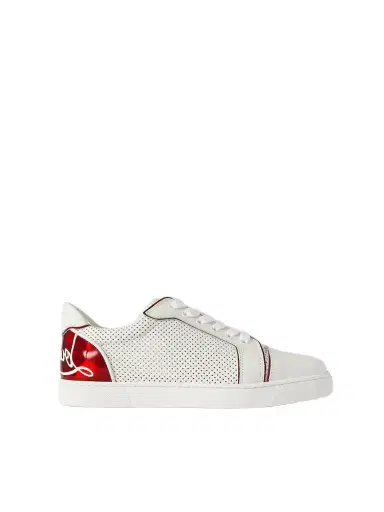 Christian Louboutin Fun Vieira Printed Pvc-trimmed Perforated Leather Sneakers | Thumbnail 1 Christian Louboutin Fun Vieira Printed Pvc-trimmed Perforated Leather Sneakers | Thumbnail 1