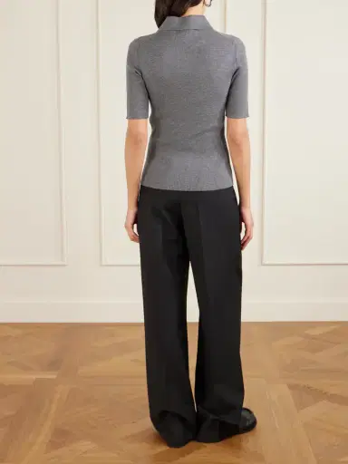 Jil Sander Ribbed Wool Polo Shirt | Thumbnail 4 Jil Sander Ribbed Wool Polo Shirt | Thumbnail 4