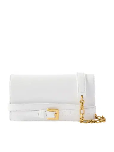 Balmain Shuffle Buckled Leather Shoulder Bag | Thumbnail 1 Balmain Shuffle Buckled Leather Shoulder Bag | Thumbnail 1