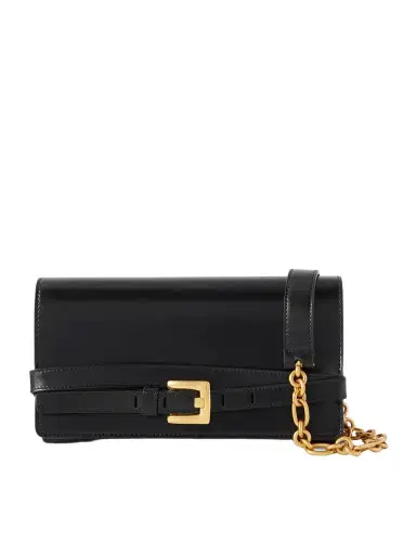 Balmain Shuffle Buckled Leather Shoulder Bag | Thumbnail 1 Balmain Shuffle Buckled Leather Shoulder Bag | Thumbnail 1