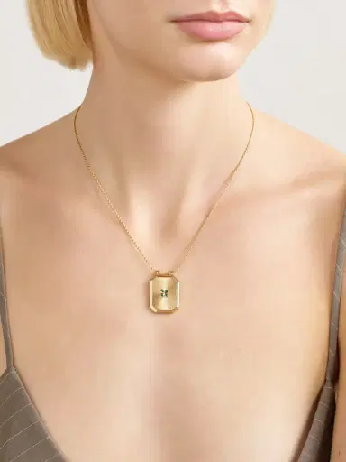 Marie Lichtenberg Luck Scapular 18-karat Gold Emerald Necklace | Thumbnail 2