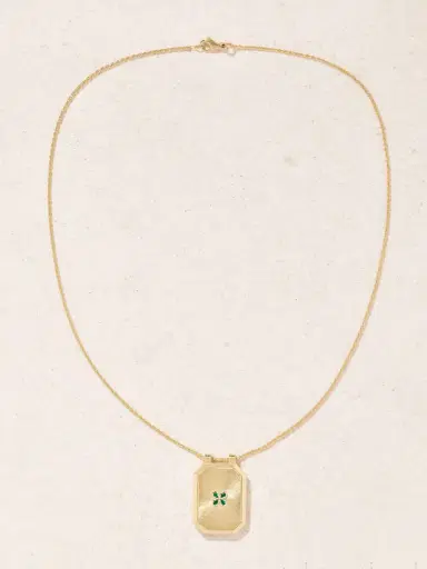 Marie Lichtenberg Luck Scapular 18-karat Gold Emerald Necklace | Thumbnail 4