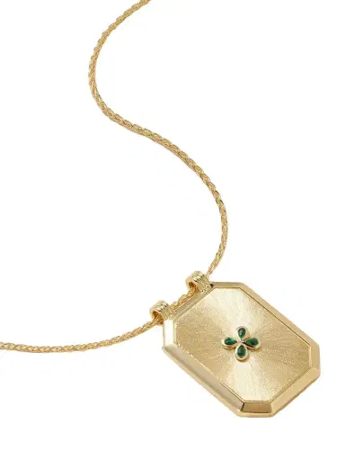 Marie Lichtenberg Luck Scapular 18-karat Gold Emerald Necklace | Thumbnail 1