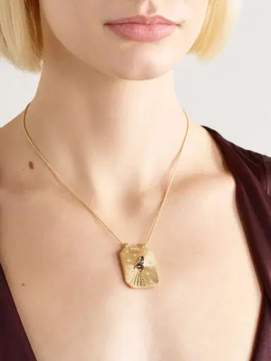 Marie Lichtenberg Love You To The Moon Scapular 18-karat Gold, Sapphire And Diamond Necklace | Thumbnail 2