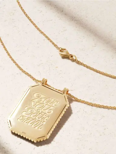 Marie Lichtenberg Love You To The Moon Scapular 18-karat Gold, Sapphire And Diamond Necklace | Thumbnail 3