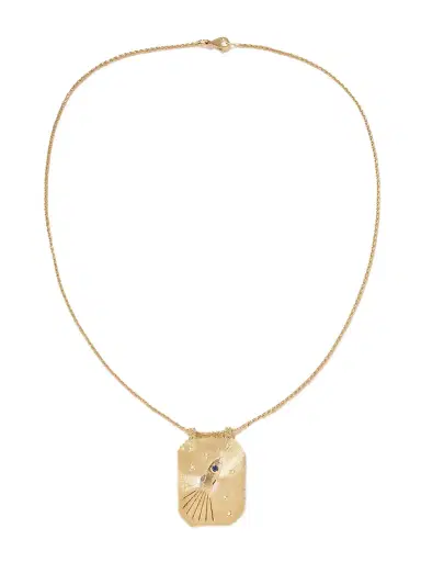 Marie Lichtenberg Love You To The Moon Scapular 18-karat Gold, Sapphire And Diamond Necklace | Thumbnail 1