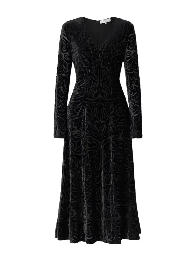 Julie Gathered Devoré-velvet Midi Dress