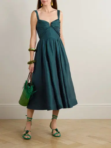 Zimmermann Rebellion Linen And Silk-blend Bustier Midi Dress | Thumbnail 2 Zimmermann Rebellion Linen And Silk-blend Bustier Midi Dress | Thumbnail 2