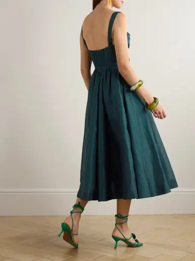 Zimmermann Rebellion Linen And Silk-blend Bustier Midi Dress | Thumbnail 3 Zimmermann Rebellion Linen And Silk-blend Bustier Midi Dress | Thumbnail 3