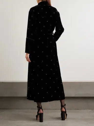 Olivia von Halle Capability Crystal-embellished Belted Velvet Robe | Thumbnail 3 Olivia von Halle Capability Crystal-embellished Belted Velvet Robe | Thumbnail 3
