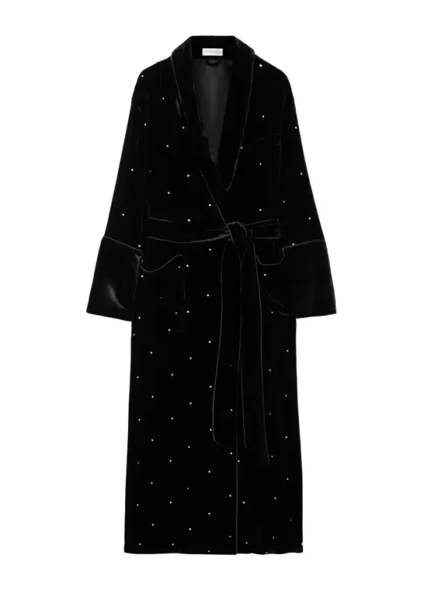 Capability Crystal-embellished Belted Velvet Robe Capability Crystal-embellished Belted Velvet Robe