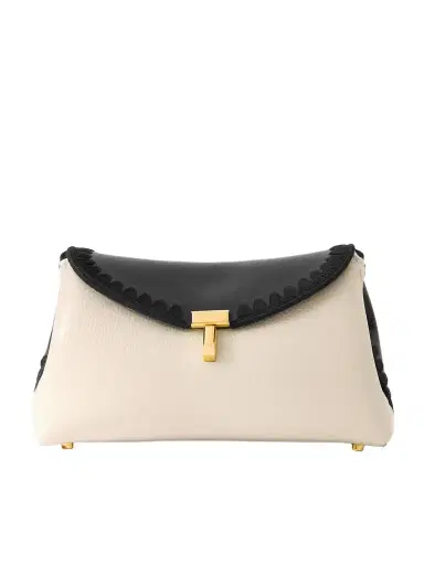 TOTEME T-lock Mini Embroidered Textured-leather Clutch | Thumbnail 1 TOTEME T-lock Mini Embroidered Textured-leather Clutch | Thumbnail 1