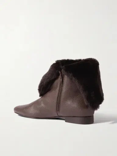 TOTEME Downtown Shearling-trimmed Leather Ankle Boots | Thumbnail 3 TOTEME Downtown Shearling-trimmed Leather Ankle Boots | Thumbnail 3