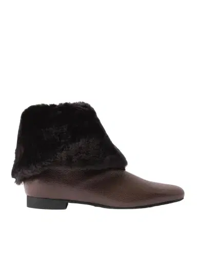 TOTEME Downtown Shearling-trimmed Leather Ankle Boots | Thumbnail 1 TOTEME Downtown Shearling-trimmed Leather Ankle Boots | Thumbnail 1