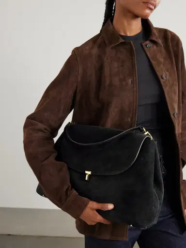 TOTEME T-lock Suede Shoulder Bag | Thumbnail 2 TOTEME T-lock Suede Shoulder Bag | Thumbnail 2