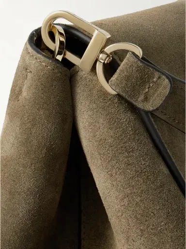TOTEME T-lock Large Suede Shoulder Bag | Thumbnail 4