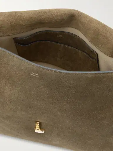 TOTEME T-lock Large Suede Shoulder Bag | Thumbnail 5