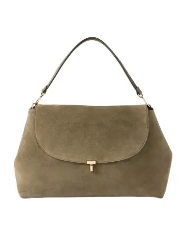 TOTEME T-lock Large Suede Shoulder Bag | Thumbnail 1
