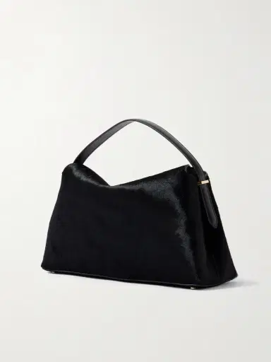 TOTEME T-lock Leather-trimmed Pony Hair Shoulder Bag | Thumbnail 3