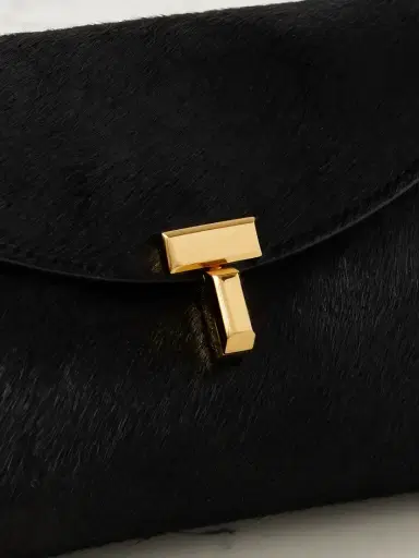 TOTEME T-lock Mini Calf Hair Clutch | Thumbnail 4 TOTEME T-lock Mini Calf Hair Clutch | Thumbnail 4