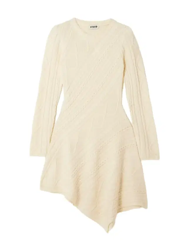 Eva Asymmetric Cable-knit Wool-blend Dress