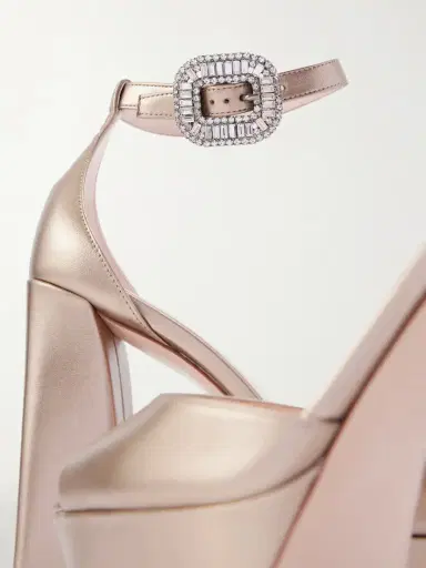 Roger Vivier Strass 120 Crystal-embellished Metallic Leather Platform Sandals | Thumbnail 5