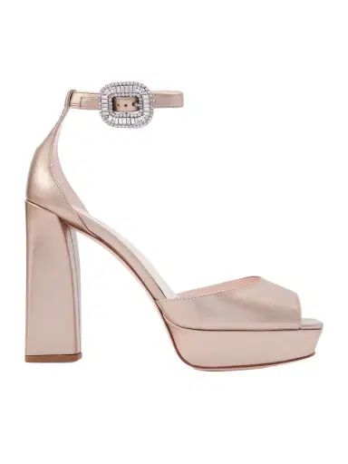 Roger Vivier Strass 120 Crystal-embellished Metallic Leather Platform Sandals | Thumbnail 1