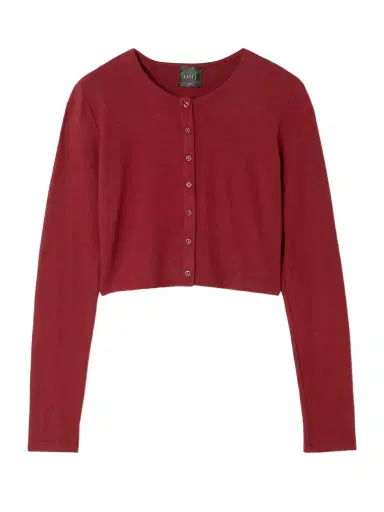 LESET Lauren Cropped Brushed Stretch-knit Cardigan | Thumbnail 1 LESET Lauren Cropped Brushed Stretch-knit Cardigan | Thumbnail 1