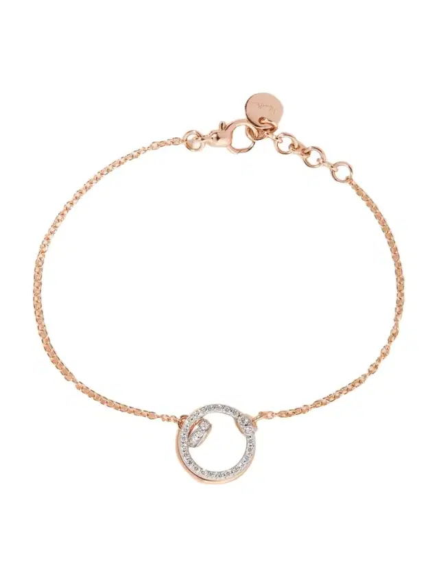 Together Rhodium-plated 18-karat Rose Gold Diamond Bracelet