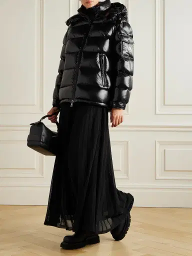 Moncler Maire Hooded Quilted Glossed-shell Down Jacket | Thumbnail 2 Moncler Maire Hooded Quilted Glossed-shell Down Jacket | Thumbnail 2