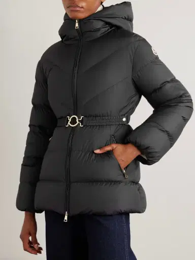 Moncler Brosse Belted Hooded Appliquéd Quilted Shell Down Jacket | Thumbnail 3