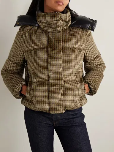 Moncler Quierzy Hooded Houndstooth Twill Down Jacket | Thumbnail 3