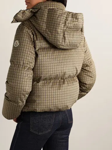 Moncler Quierzy Hooded Houndstooth Twill Down Jacket | Thumbnail 4