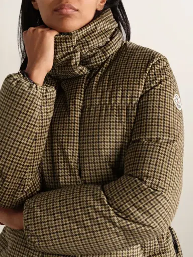 Moncler Quierzy Hooded Houndstooth Twill Down Jacket | Thumbnail 6
