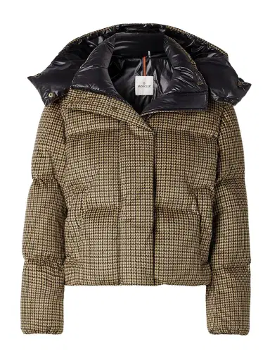 Moncler Quierzy Hooded Houndstooth Twill Down Jacket | Thumbnail 1