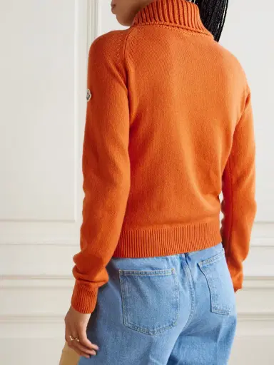 Moncler Ribbed Wool And Cashmere-blend Turtleneck Polo Sweater | Thumbnail 3 Moncler Ribbed Wool And Cashmere-blend Turtleneck Polo Sweater | Thumbnail 3