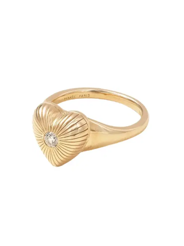 Memoria Heart 9-karat Gold Diamond Ring