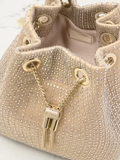 Jimmy Choo Bon Bon Crystal-embellished Mesh And Satin Bucket Bag | Thumbnail 5 Jimmy Choo Bon Bon Crystal-embellished Mesh And Satin Bucket Bag | Thumbnail 5