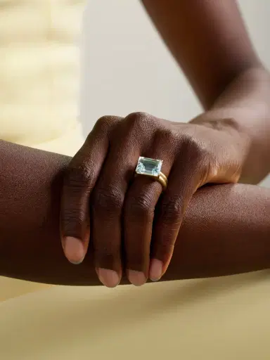 Irene Neuwirth Gemmy Gem 18-karat Gold Aquamarine Ring | Thumbnail 2