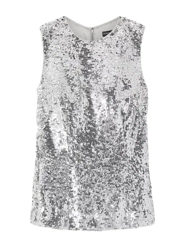 Sequined Satin Top