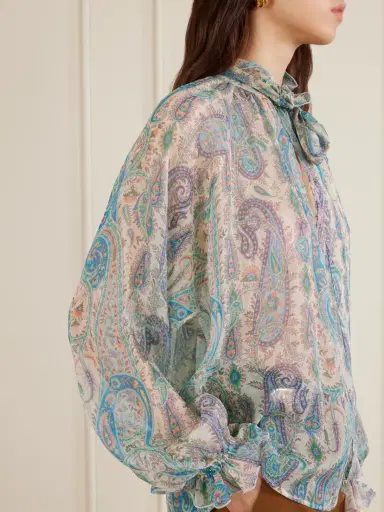 Etro Pussy-bow Ruffled Paisley-print Silk-crepon Blouse | Thumbnail 6 Etro Pussy-bow Ruffled Paisley-print Silk-crepon Blouse | Thumbnail 6
