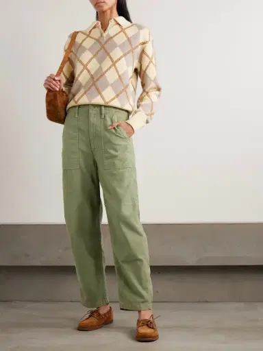 Mother The Fangirl Fatigue Flood Cotton-canvas Barrel-leg Pants | Thumbnail 2 Mother The Fangirl Fatigue Flood Cotton-canvas Barrel-leg Pants | Thumbnail 2
